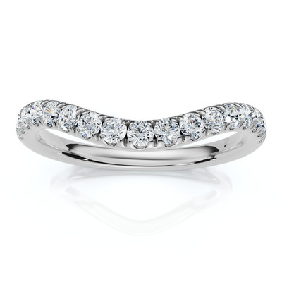 Geschwungener Diamant Ehering verbessert 1/3 Karat 14 Karat Gold oder Platin Lab Grown