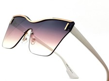 New Women Shield Wrap Around Sunglasses Fashion Designer Shades Rimless One Lens