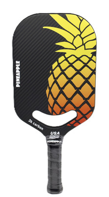 Pineapple Pickleball Paddle-Elongated, edgeless, 3K Carbon Fiber, ORANGE