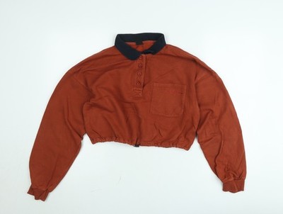 Urban Outfitters Damen Rust Henley Pullover Sweatshirt Small