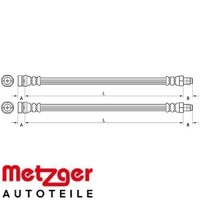 2X Bremsschlauch Metzger 4110802 2 BremsschläUche Rechts Links Hinten FüR Ford
