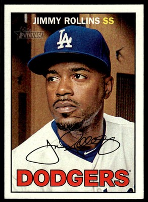 2016 Topps Heritage #191 Jimmy Rollins Los Angeles Dodgers Baseball