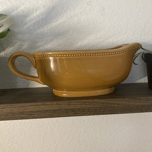 Lucerne Foods Yellow Ceramic Gravy Sauce Boat