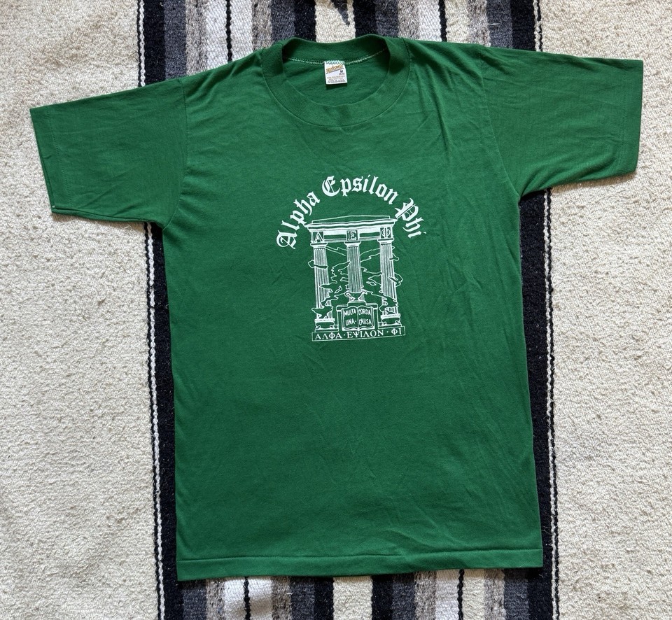 True Vintage 70s Alpha Epsilon Phi Sorority College Greek Life T-Shirt M