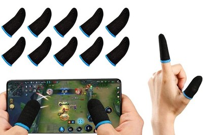 GENDA PUBG Mobile Phone Finger Sleeves for Gaming | Anti-Sweat BLUE 