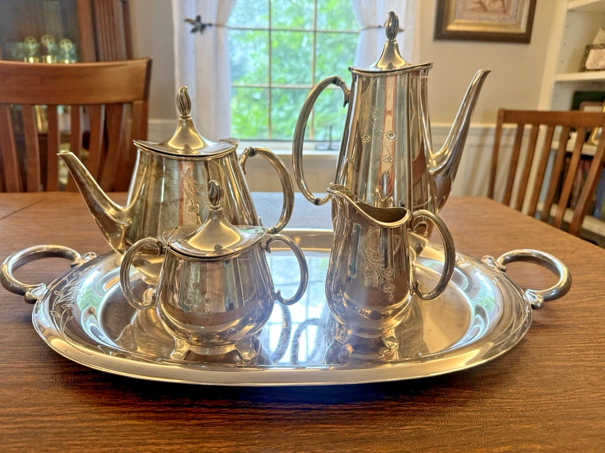 1847 Rogers Bros Antique US Silver-Plated Teapots, Coffee Pots