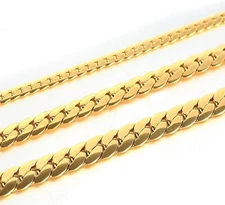 14K Gold Filled Miami Cuban Curb Chain Necklace 3-6mm Men Women 18-24"