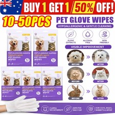 50PCS PET Cleaning Deodorizing Bathing Wipes for Dogs Cats, Hypoallergenic Glove
