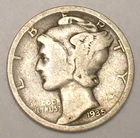 1935 D Mercury Winged Head Dime 10 Cents Silver Coin