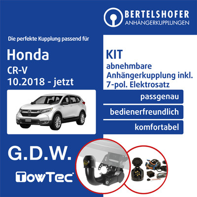 Anhängerkupplung abn u.7pol sp. E-Satz für HONDA CR-V V Typ RW / RT 10.2018- AHK