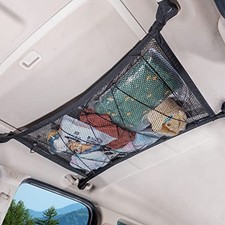 Car Ceiling Cargo Net 35.4" x 23.6", Double Layer Roof Storage Organizer for