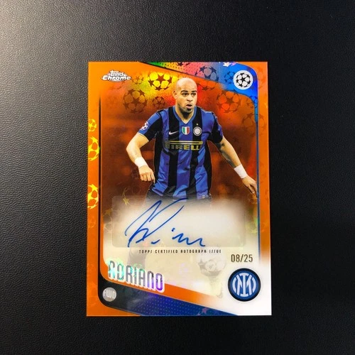 2025-26 Topps Chrome UEFA Logofractor Auto Adriano Orange /25 Inter Milan