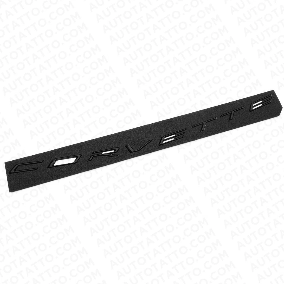 20+ Parachoques trasero Chevrolet C8 Corvette letra insignia placa de identificación emblema negro brillante Foto 4 de 4