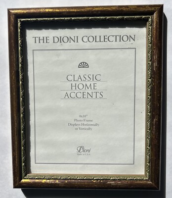 Wood Picture Frame 8 X 10 Gold Tones Vintage Style Made In USA By Dioni