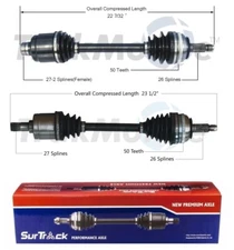 For Acura Integra Honda Civic Pair Set of Front Left & Right CV Axle Shafts