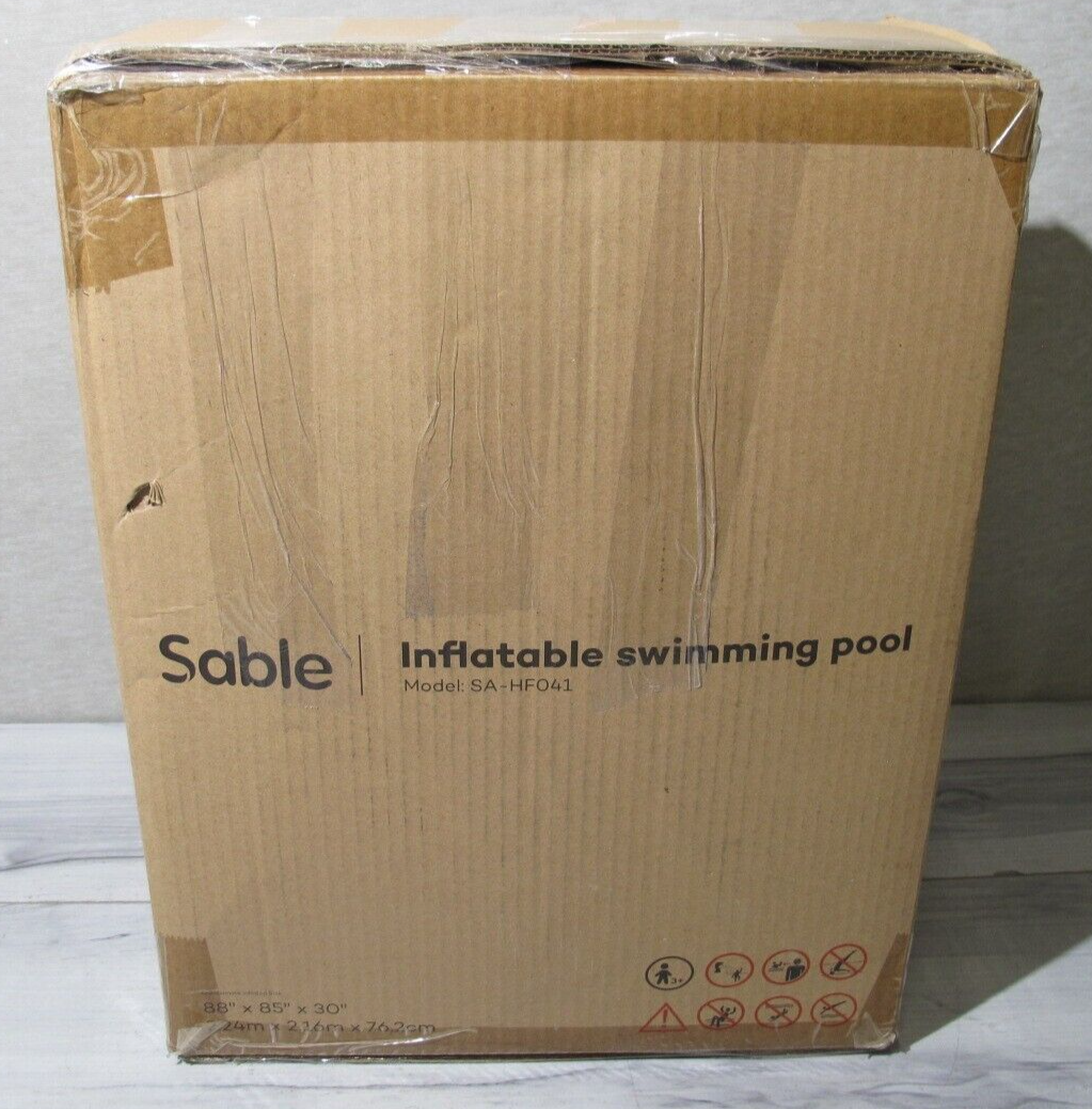 Sable Inflatable Pool 88" x 85" x 30" Model SAHF041 w/ Bench & Back