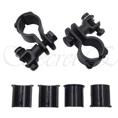 Pair Black Foot Peg Mounts For Harley 1 1/4'' Engine Guard Highway Pegs Footpegs
