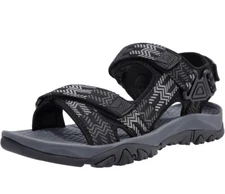 CAMEL CROWN Mens Waterproof Hiking Sandals w/ Arch Support Open Toe Summer Black