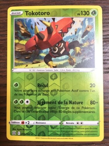 Carte Pokémon REVERSE Tokotoro 016/163 EB05 Epée Bouclier Styles de Combat NEUF - Photo 1/1