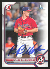 Blake Burkhalter Signed 2022 1st Bowman Draft Card # BD-10 Atlanta Braves 2