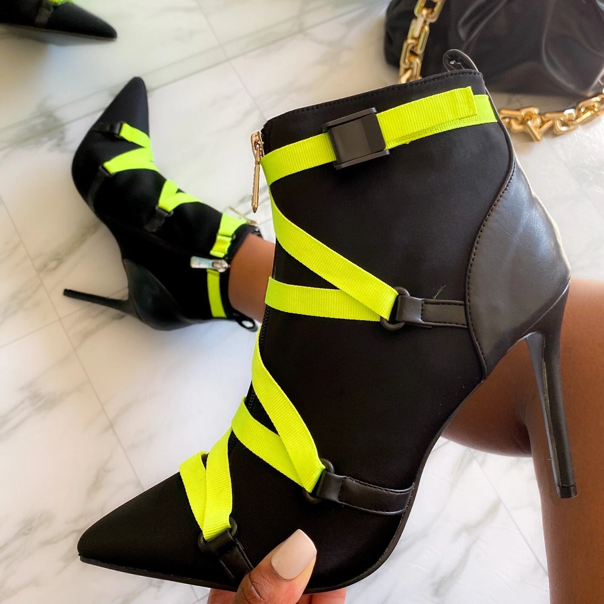 Black stiletto hotsell ankle boots