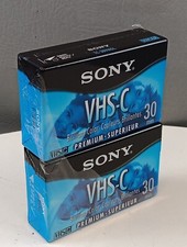SONY TC-30VHGL Premium VHS-C Blank Camcorder Video Tape 30 Min Lot Of 2 NEW