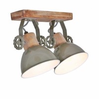 Spotleiste Deckenleuchte Spotlampe 2-Flammig Holz GrüN Strahler Schwenkbar