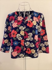 Cath Kidston Jacket Paradise Flowers Cropped Uk 10 Cotton Summer Races Colourful