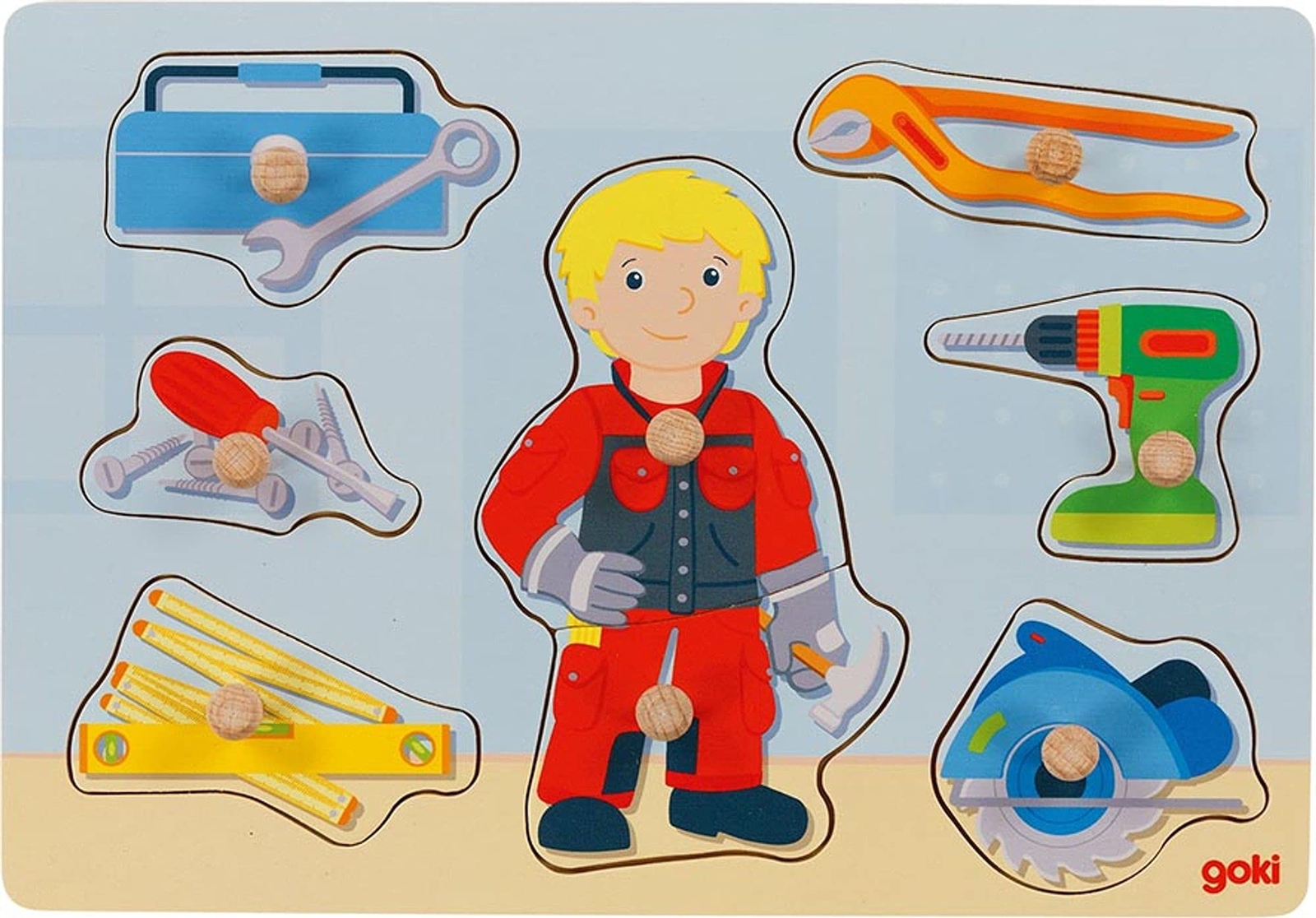 goki 57405 Craftsman Plug-in Puzzle