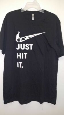 NEXT LEVEL APPAREL NIKE ''JUST HIT IT'' T-SHIRT, BLACK/WHITE, X-LARGE