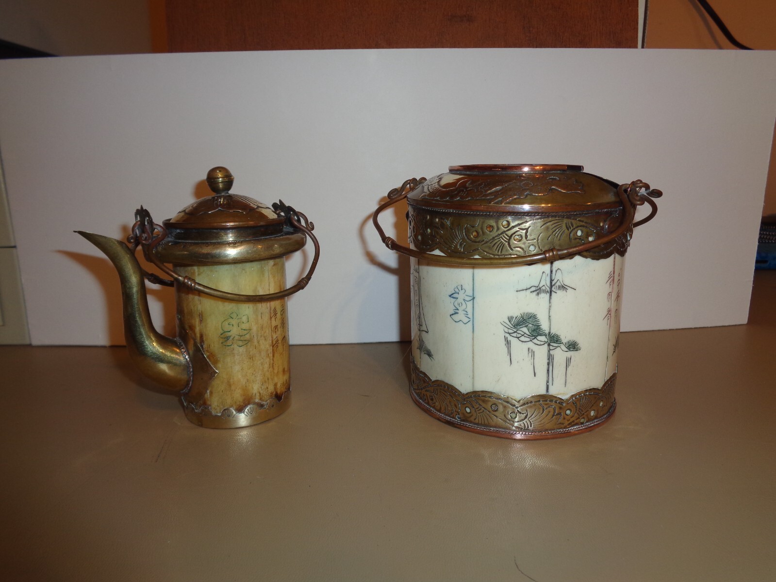 Rare Vintage Sake warmer in brass and copper eBay