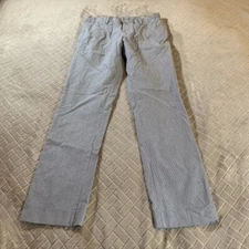 Frank & Oak Mens 28x30 Pants Straight The Alfred Blue Striped Preppy Nautical