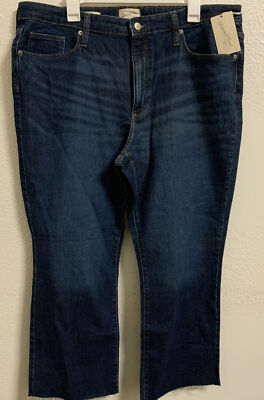  Universal Thread Women's High-Rise Bootcut Cropped Jeans  - Dark Wash (Sz 18)