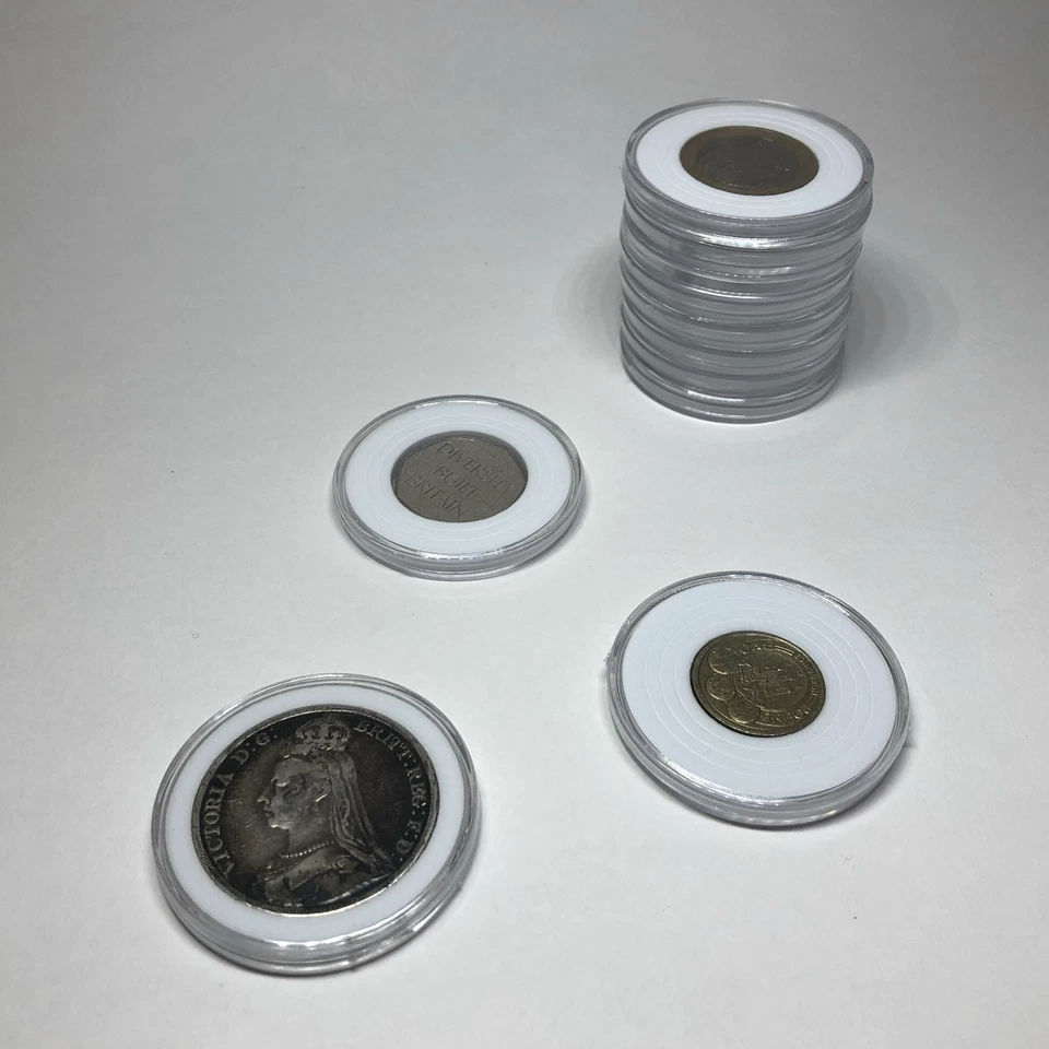 Premier Padded Clear Coin Capsules Holder Storage Crown Display Case £2 50P € UK - Image 2 of 4