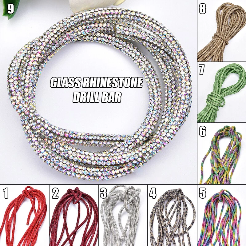6mm Shiny Rhinestone Tube Rope Chain w/Empty Hot Melt Hose Jewelry Applique 1M - Image 3 of 4