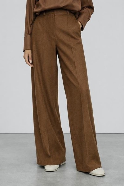 Women Joseph Trousers Brown Wool XL