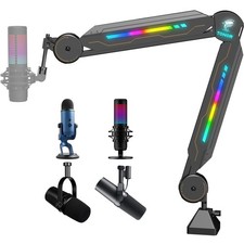 RGB Boom Arm, Adjustable Mic Stand with RGB Light, 5/8 Screwadapter, Excell...