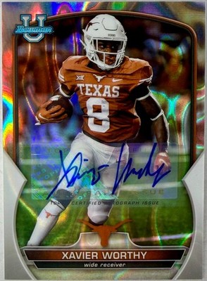 2022 Bowman Chrome U #29 Xavier Worthy Auto Lava Refractor /199 Texas - Chiefs