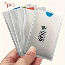 5PCS RFID Blocking Sleeves Credit Card Protector Anti Theft Security Holder