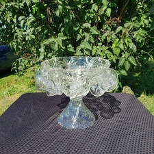 Punch Bowl Stand 12 Cups Vintage Anchor Hocking EAPC Star of David