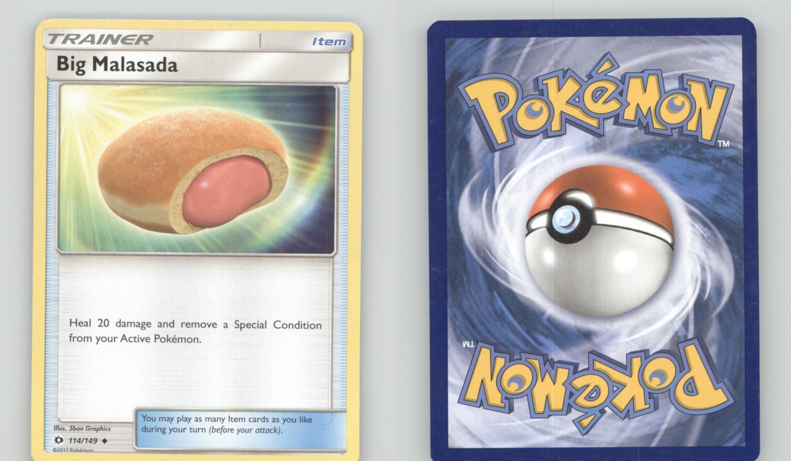 BIG MALASADA 114/149 UNCOMMON SM BASE SET POKEMON LIGHTLY PLAYED
