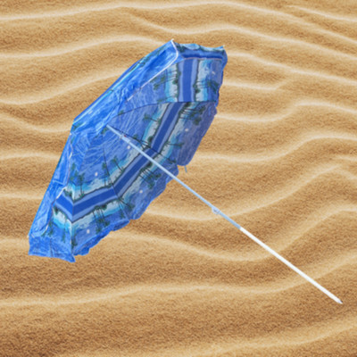 GIANT 84'' Tropical Themed Sun & Rain Beach Umbrellas with 6ft Sand Pole 34z
