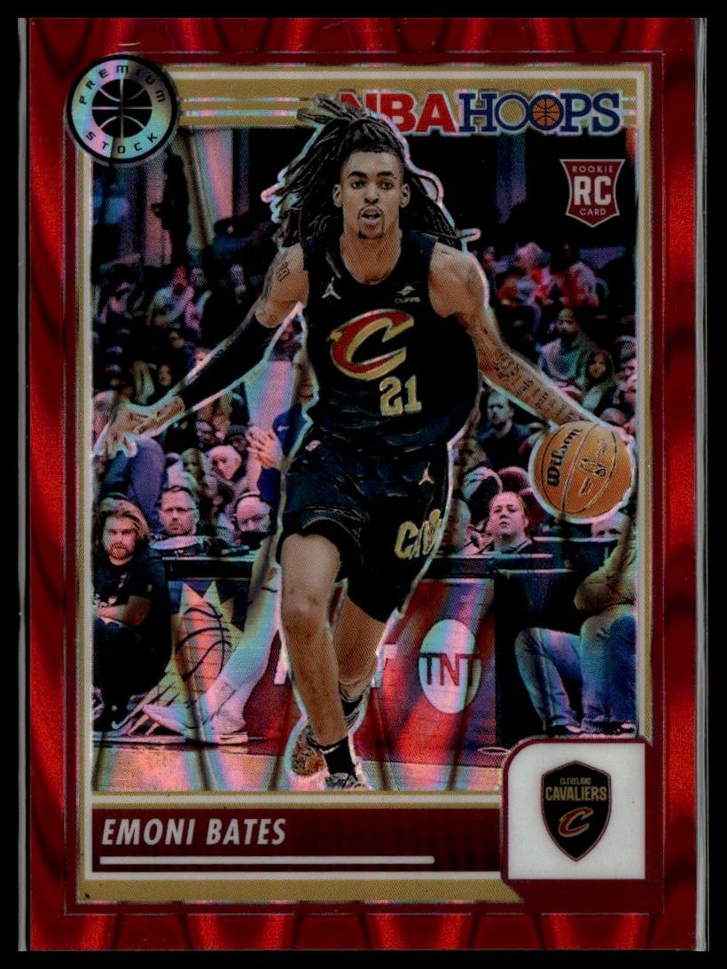 2023-24 Hoops Premium Stock #74 Emoni Bates Red Seismic Prizm RC /199