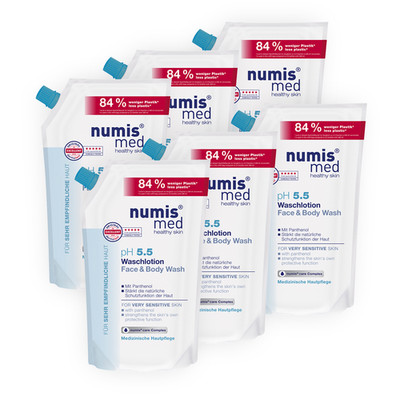numis med Waschlotion ph 5.5 für empfindliche Haut - Körperlotion 6x 500 ml