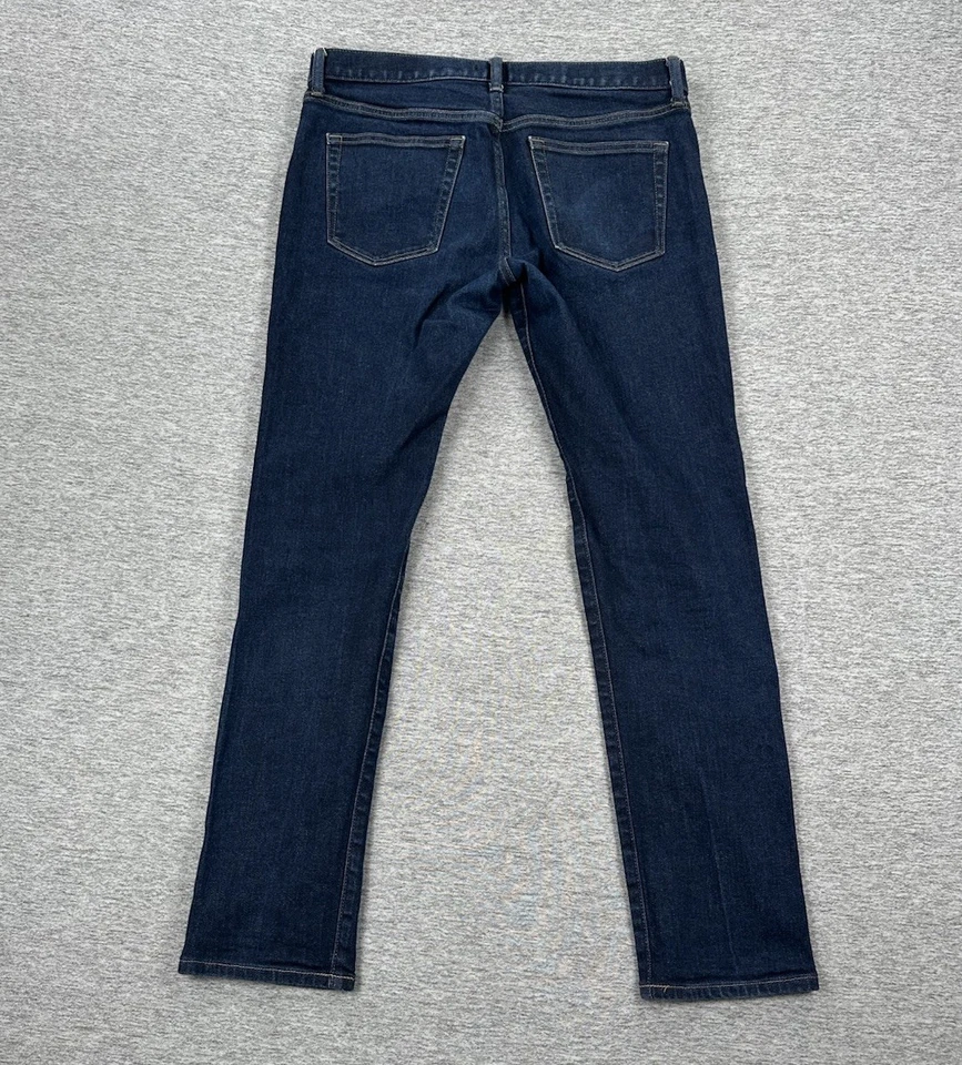 Jeans Uniqlo Para Hombre 34x32 Azul Ribete Kaihara Japonés Denim Ajustado Recto Foto 3 de 4