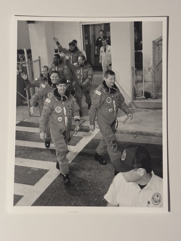 NASA STS-55 Flight Crew Leaves O&C Building Press Photo