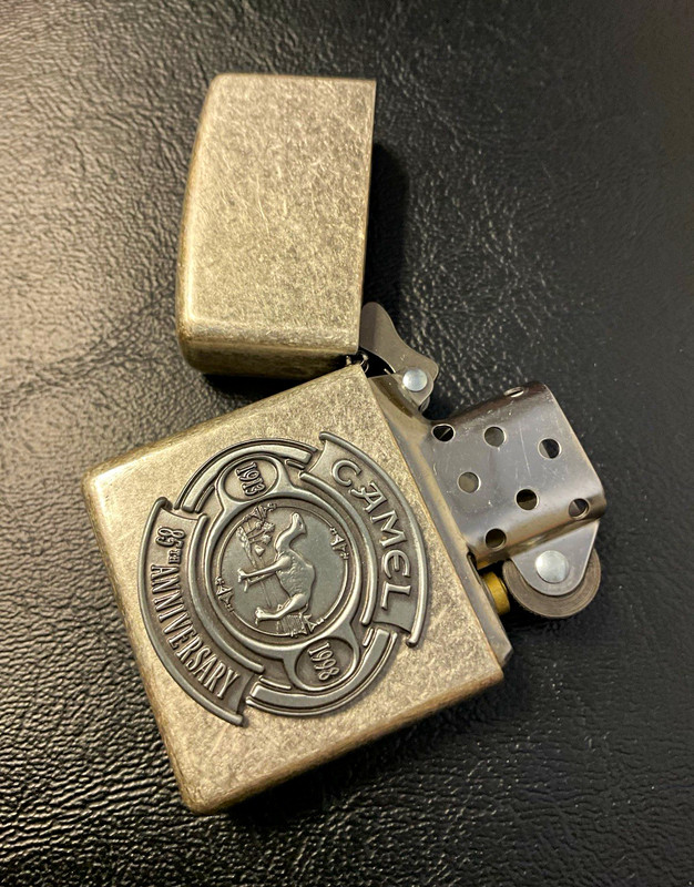Camel Zippo 85th Anniversary Lighter 1913-1998 Antique Silver Plate w/ Box
