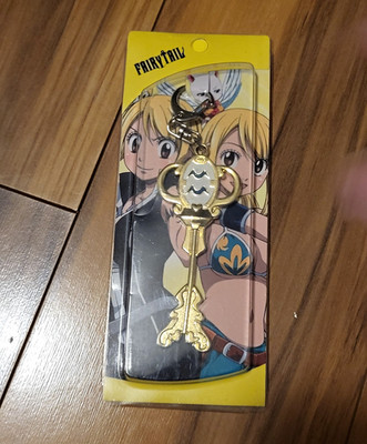 Fairy Tail Lucy Heartfilia Gold Clip-On Keychain Key Ring Metal PVC