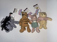 Disney Store Classic  Pooh Set Of 4 Bean Bag 8" Plush NWT Eeyore, Piglet, Tigger