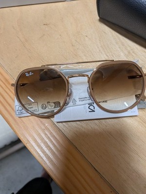 Ray-Ban RB3765 Sunglasses Geometric Arista Gold Clear Gradient Brown 53mm